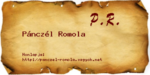 Pánczél Romola névjegykártya